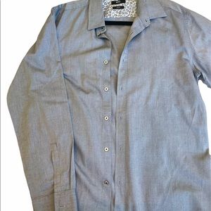 Hugo BOSS Slim Fit Gray Dress Shirt, XL